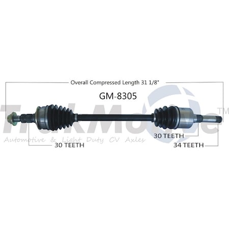 Surtrack Axle Cv Axle Shaft, Gm-8305 GM-8305